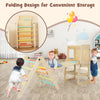 7-in-1 toddler climbing toy set with folding design, includes slide, climbing ramp, and adjustable kids table and chair.