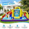7-in-1 inflatable water slide with splash pool, climbing wall, and games for 4 kids, made of durable oxford fabric.