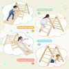 Climbing ramp from the 7-in-1 indoor climbing toys for toddlers, featuring a natural wood finish for safe play.