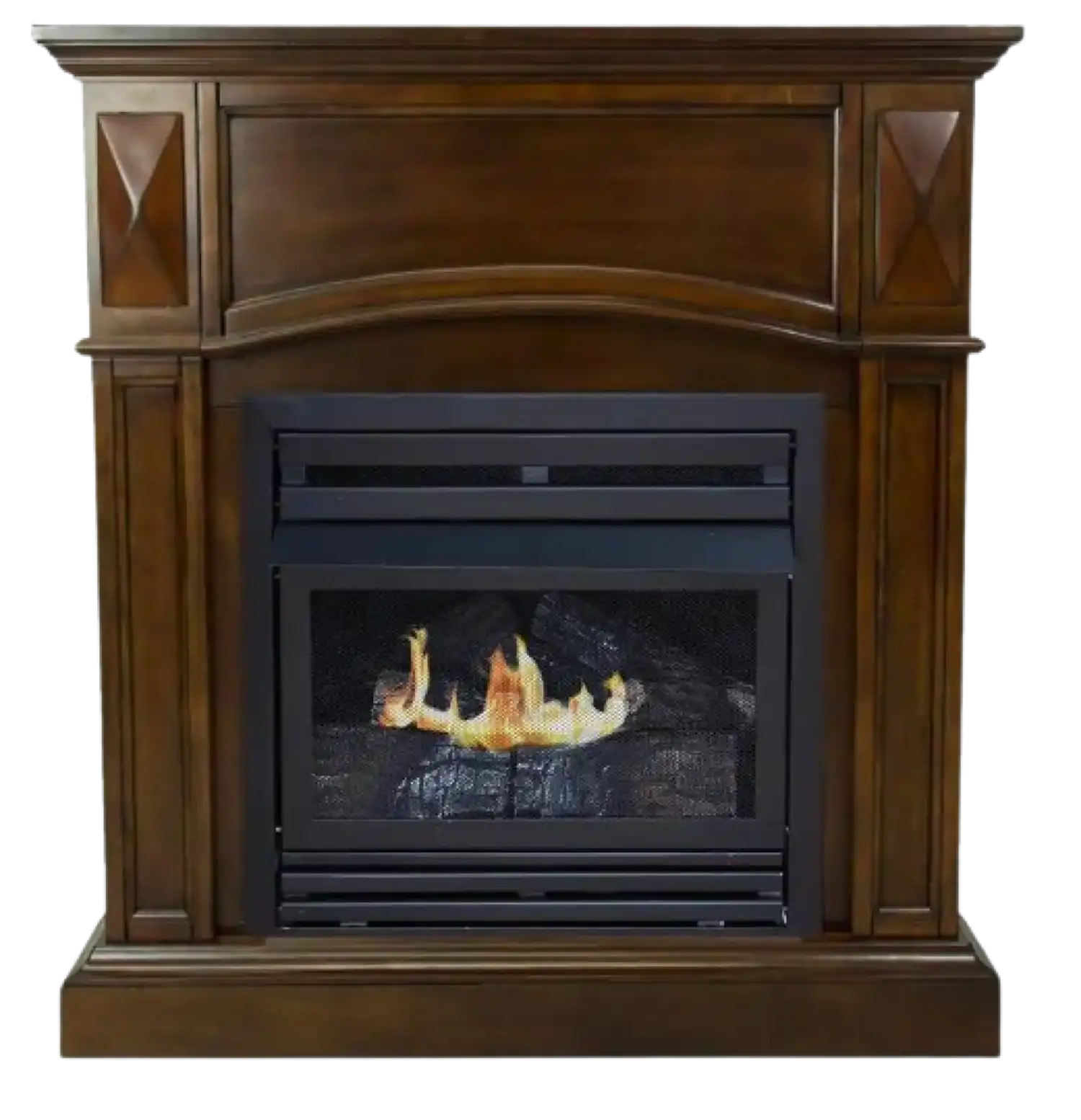 Pleasant Hearth 20,000 BTU 36 in. Compact Convertible Ventless Natural Gas Fireplace in Cherry New