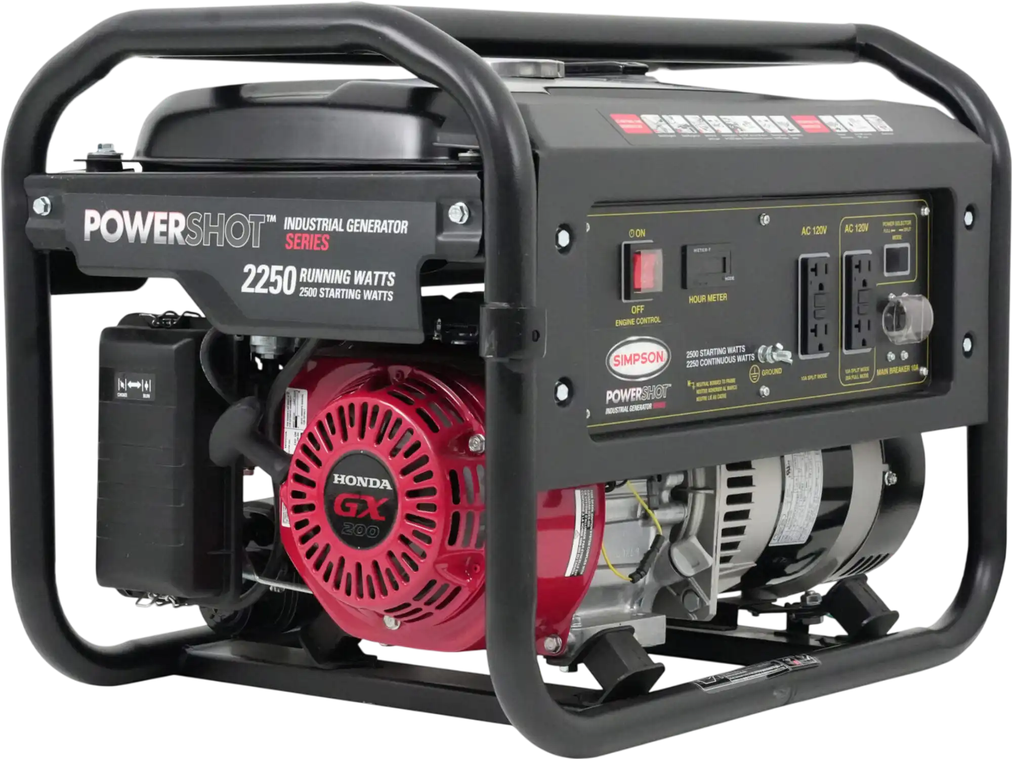 Simpson SCGH2500 Industrial Generator 2250/2500W Gasoline Honda GX200 Engine New