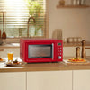 700W Retro Countertop Microwave Oven with 5 Micro Power and Auto Cooking Function-Light Red - Gallery View 1 of 11