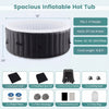 Spacious 70-inch inflatable hot tub with reinforced PVC walls, 110/130 air jets, and energy-efficient heating for 2-4.