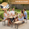 70-inch folding picnic table with benches, solid fir wood, seats 6, perfect for outdoor gatherings in patio or garden.