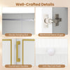 Sturdy metal hinges and convenient handles enhance the functionality of this 70-inch L-shaped wardrobe closet in white.