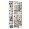 70-inch tall bookshelf featuring 24 open compartments and adjustable shelves for versatile storage in any room.