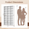 70-inch tall bookshelf with 24 cube storage compartments and adjustable shelves, ideal for living room or home office organization.