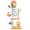 Aviation-themed cat tree featuring a helicopter perch, cozy basket, and multi-level platforms for playful exploration.