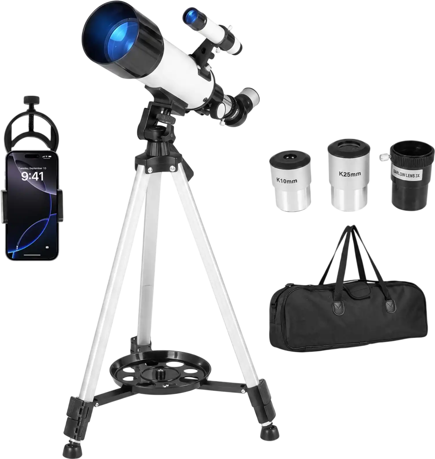 Costway 70 mm Aperture Refractor Telescope Adjustable Tripod 41023332 New