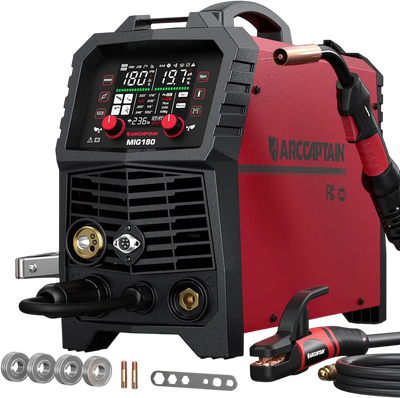 Arccaptain MIG180 Welder 6-in-1 Multi-Process 180A Synergic 110/220V New