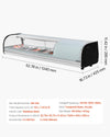 Vevor Commercial Display Case Refrigerator 1.8 Cu. Ft 5-Pan LED Lighting Temp Control New