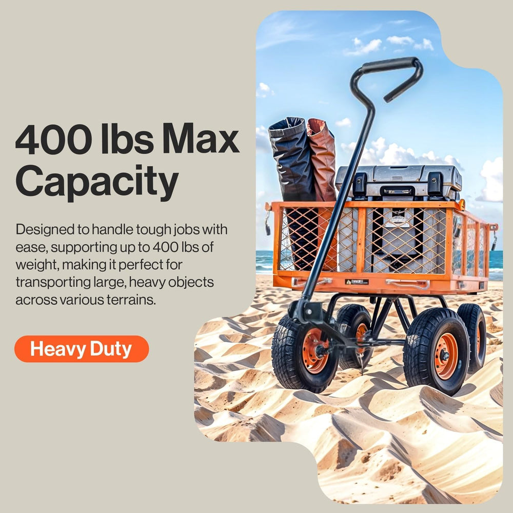 Super Handy GCAO011 Utility Wagon with Removable Sides 6 Cu. Ft. 400 Lbs Capacity New Canada Only