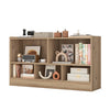 Multipurpose kids' 2-shelf bookcase in light wood, featuring spacious compartments for books and toys, ideal for.