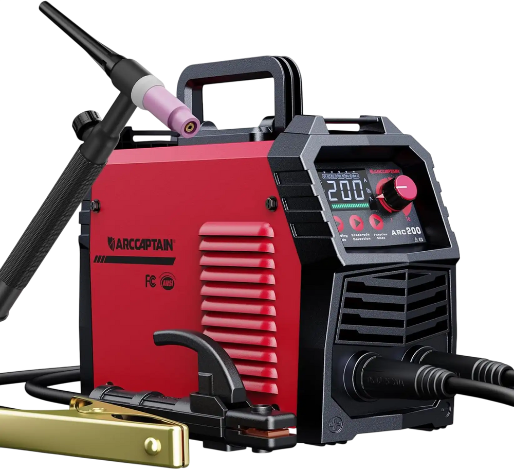 ARCCAPTAIN ARC200L Stick/Lift TIG Welder with Lift TIG Torch Large LED Display 110V/220V Welding Machine