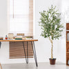 6 Feet Artificial Olive Tree in Cement Pot-2 Pieces - Gallery View 1 of 8