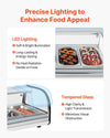 Vevor Commercial Display Case Refrigerator 1.8 Cu. Ft 5-Pan LED Lighting Temp Control New