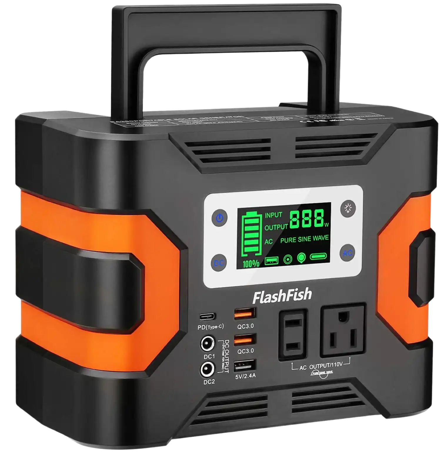 Flashfish 330W Portable Power Station 81000mah Solar Generator With 110V AC Outlet 12V/24V DC  QC3.0 USB SOS LED CPAP Battery Pack Emergency Power Supply New