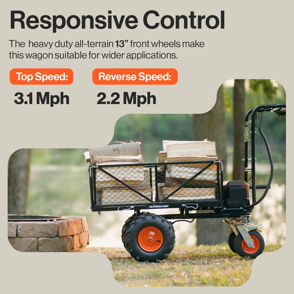 Super Handy GUO122 48V 2Ah 660 lb Working Capacity Electric Utility Power Wagon New