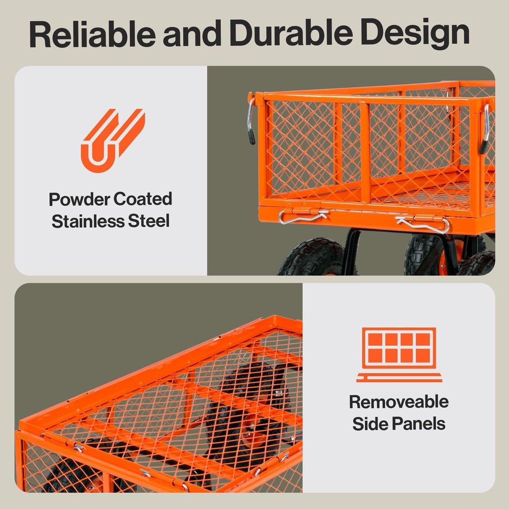 Super Handy GCAO011 Utility Wagon with Removable Sides 6 Cu. Ft. 400 Lbs Capacity New Canada Only