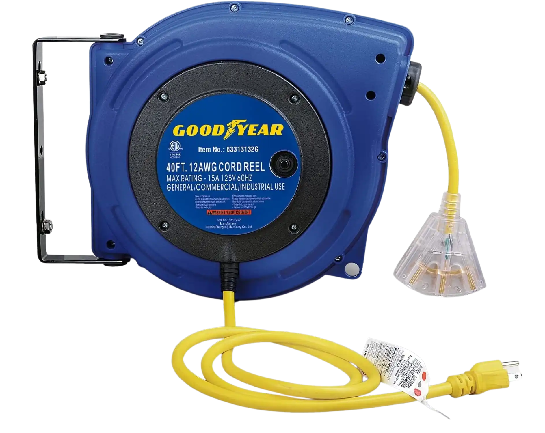 Goodyear 12 AWG x 40' Retractable Extension Cord Reel New