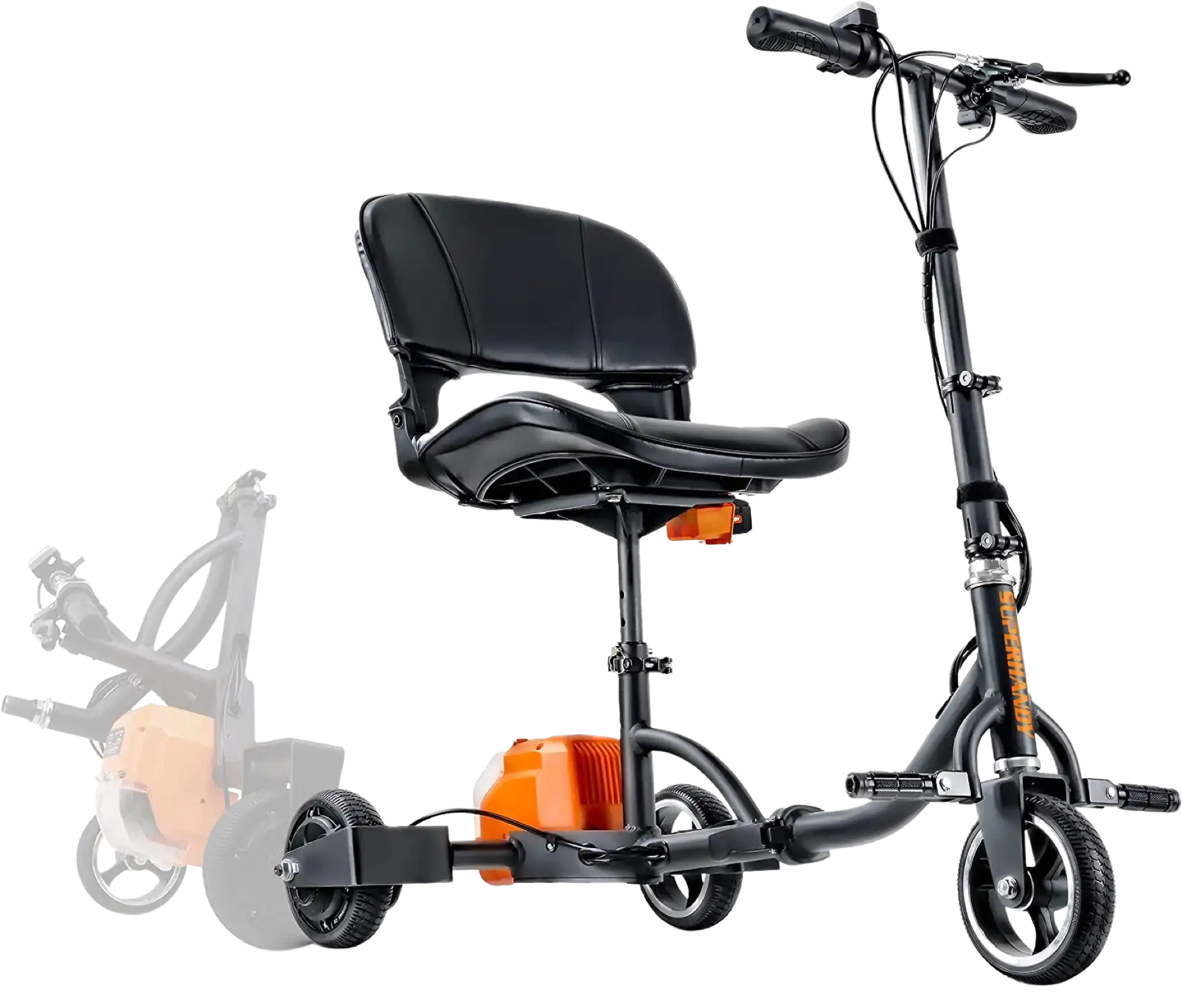 Super Handy GUT112 Passport 3 Wheeled Lightweight Long Range Folding Mobility Scooter New