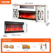 Vevor TV Stand 80" Cabinet with 36" Electric Fireplace and LED Lights Remote Control New