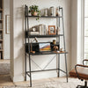 71” High Freestanding Laptop Desk with Open Shelves for Living Room Bedroom Study-Black - Gallery View 1 of 9