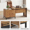 Natural 71-inch computer table featuring open compartments, two drawers, and raised support legs for home or office use.