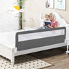 71 Inch Extra Long Swing Down Bed Guardrail with Safety Straps-Gray - Gallery View 1 of 10