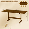 71-inch farmhouse dining table with rubber wood legs, seats 6-8, featuring a walnut finish and sturdy design for dining.