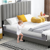 71-Inch Foldable Bed Rail Swing Down Baby Bed Guard Rail with Adjustable Safety Strap-Gray - Gallery View 1 of 10