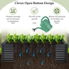 Galvanized metal raised garden bed with open bottom design for drainage, preventing weeds, and promoting healthy root.