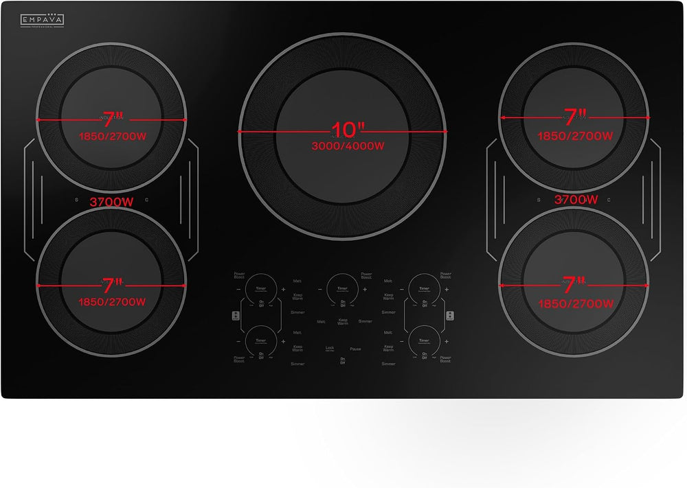 Empava Electric Induction Cooktop 36" Built-In 5 Burners 11400W 208/240V New