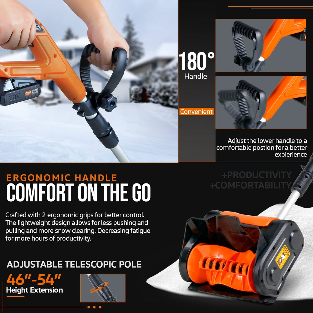 Super Handy GCAT019 Electric Snow Thrower Upgraded Shovel Cordless 20V 2Ah Battery New Canada Only