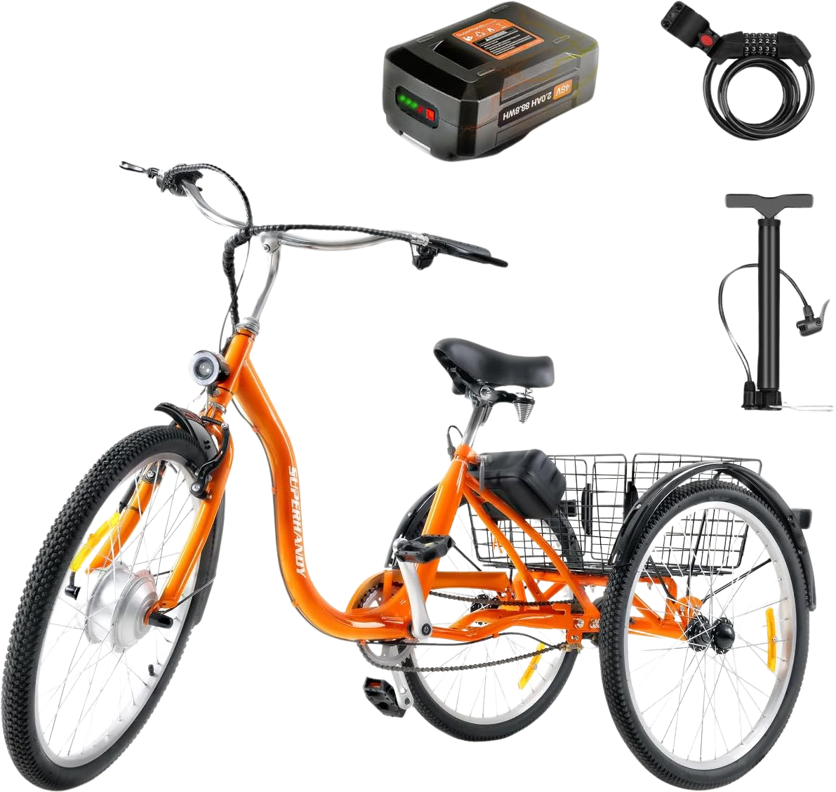 Super Handy GUT162 EcoRide Electric Tricycle Bike 24