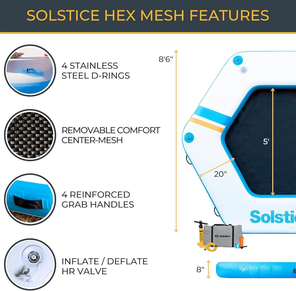 Swimline Solstice 38150 Inflatable Hex Mesh Dock 8'6" New