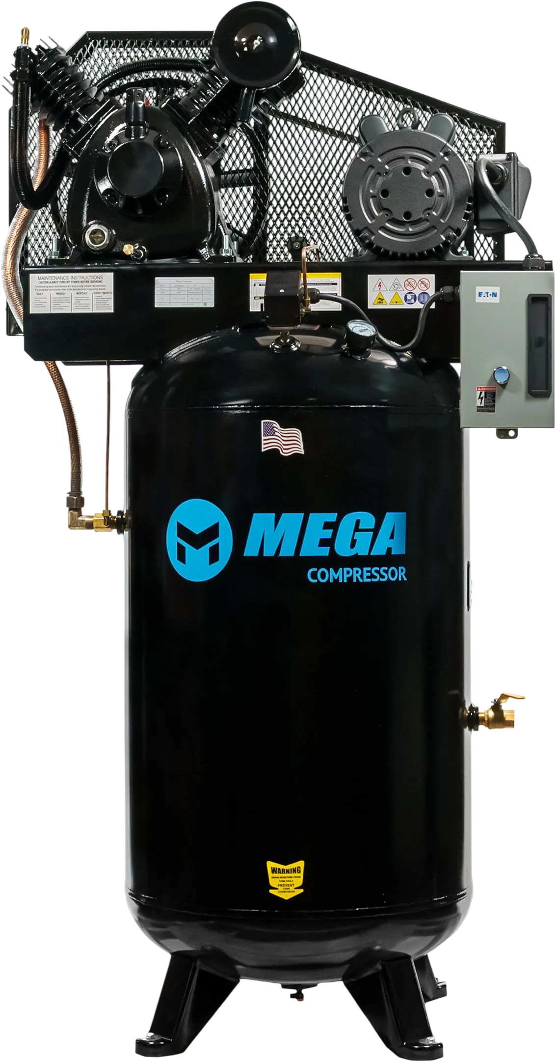 Mega Compressor MP-5080VM Electric Air Compressor 80 Gal. 5 HP 180 PSI Magnetic Starter New