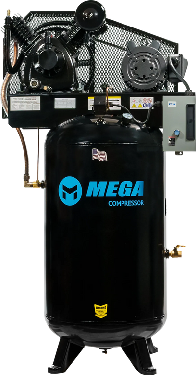 Mega Compressor MP-5080VM Electric Air Compressor 80 Gal. 5 HP 180 PSI Magnetic Starter New