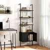 72.5 Inch Tall Bookshelf with Cabinet Anti-Tipping Kits and Metal Frame-Black - Gallery View 1 of 9