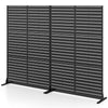 Freestanding 72"H x 48"W black outdoor decorative divider screen with louver design, ideal for privacy in various.