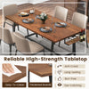 Rectangular 72-inch walnut dining table with wine rack, featuring anti-crack thickened boards for easy cleaning.