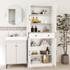 72 Inch Tall Modern Farmhouse Cupboard Cabinet with 4 Barn Doors-White - Gallery View 1 of 10