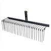 72" Pine Straw Rake with 30 Metal Coil Tines for Grass-Black - Gallery View 1 of 1