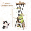 Multi-level cat tree with elevated perch, large condo, and soft fleece for indoor cats, measuring 73 inches tall.