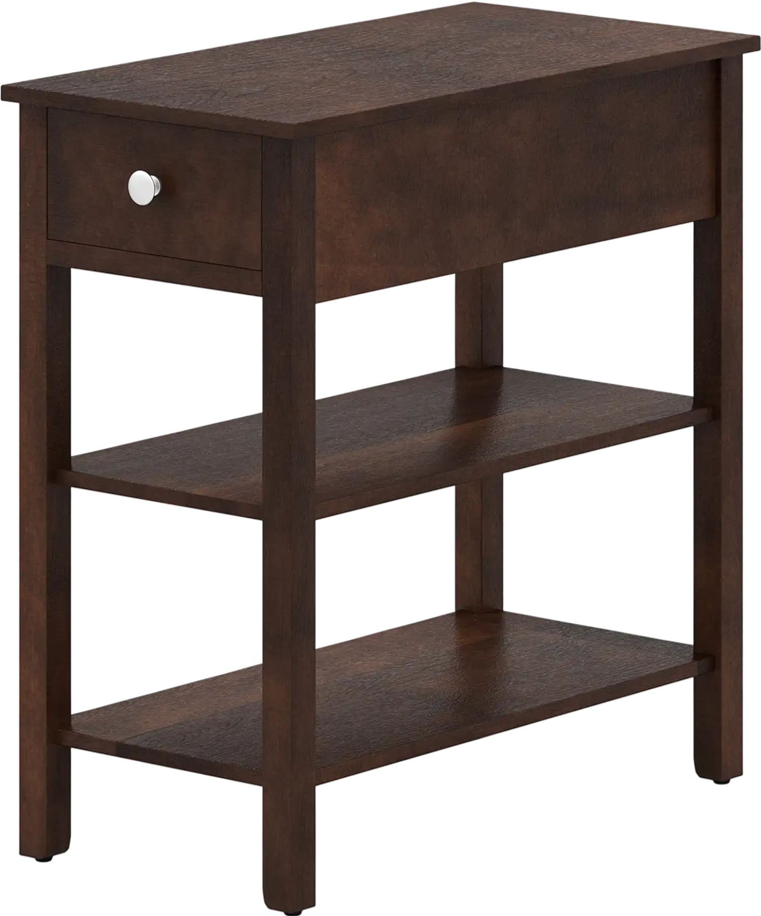 Costway 3-Tier Narrow End Table with Drawer Storage Shelves 135829467 New
