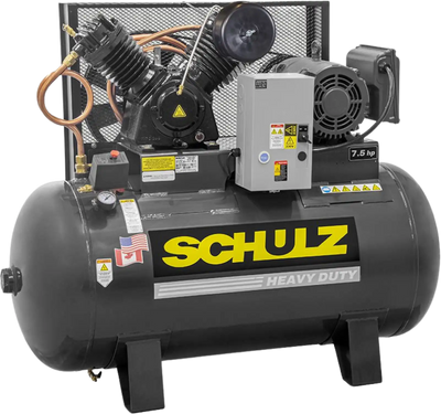 Schulz V-Series Air Compressor 7.5 HP 80 gal. 2-Stage 230V 1-Phase Horizontal 7580HV30X-1 New