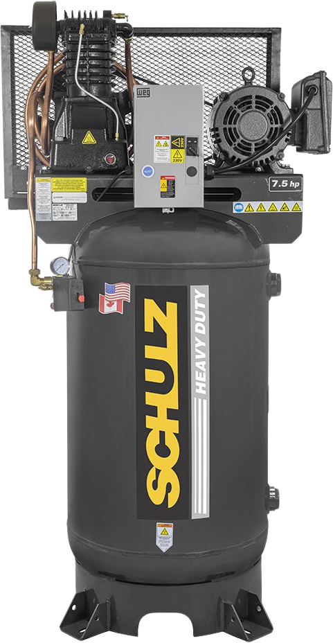 Schulz L-Series Air Compressor 7.5 HP 80 gal. 2-Stage 230V 1-Phase Vertical New