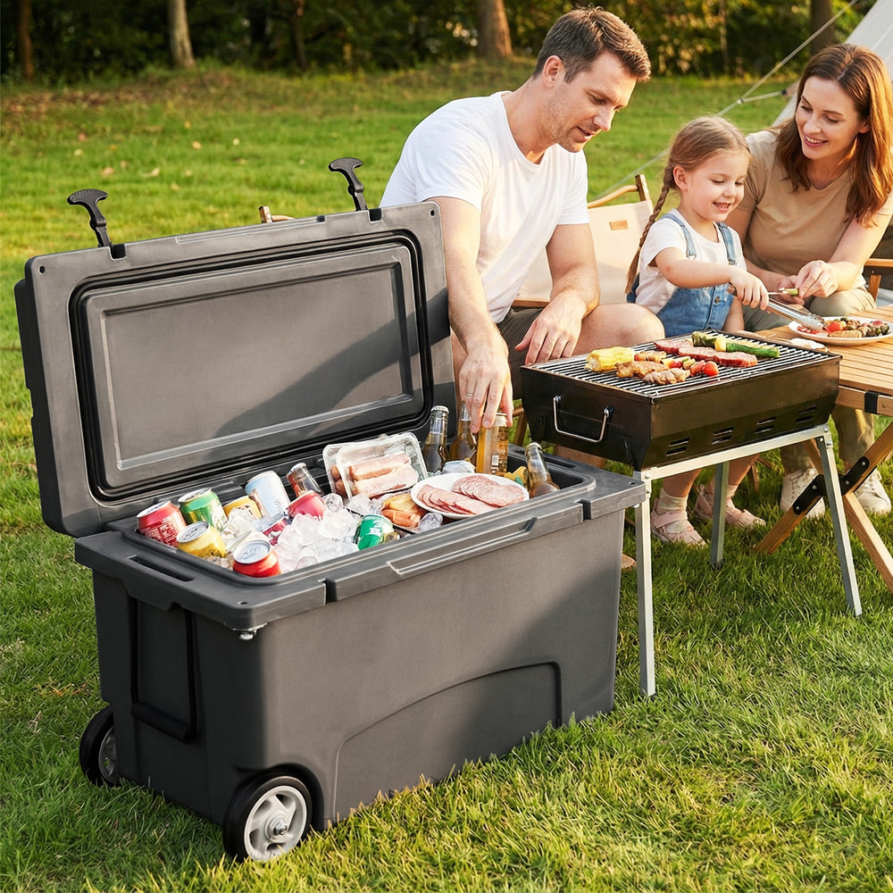 75 Quart Portable Hard Cooler with 6-Day Ice Retention and Wheels-Gray - Gallery View 1 of 10