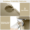 Close-up of the 75 quart portable cooler showing stainless steel bottle opener and 2 cup holders for outdoor.