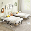 Folding twin size bed with gel memory foam mattress, heavy-duty metal frame, ideal for small spaces and easy storage.